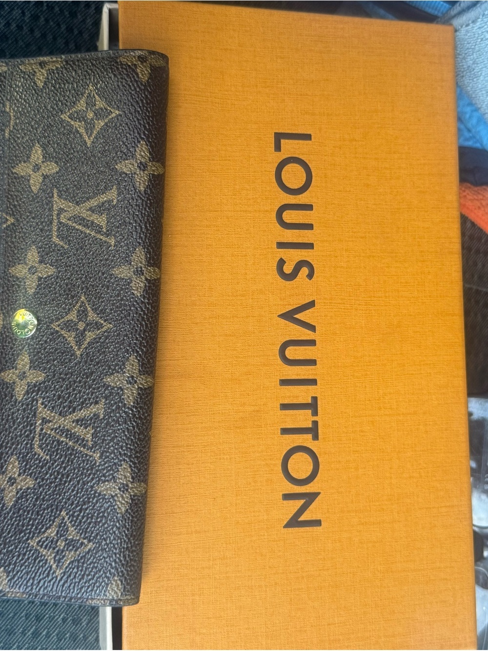 Louis Vuitton Monogram Wallet in Brown with Gold Snap